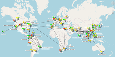 Global map view of retail network