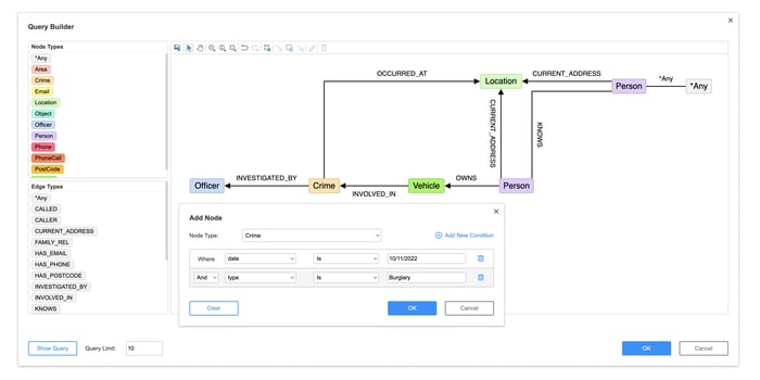 The Pattern Matching Query Builder in 13.0 leverages intuitive graph visualizations, allowing users to explore and identify graph patterns effortlessly